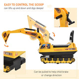 Ride On Excavator Toy Tractors Digger Movable Walker Construction Truck