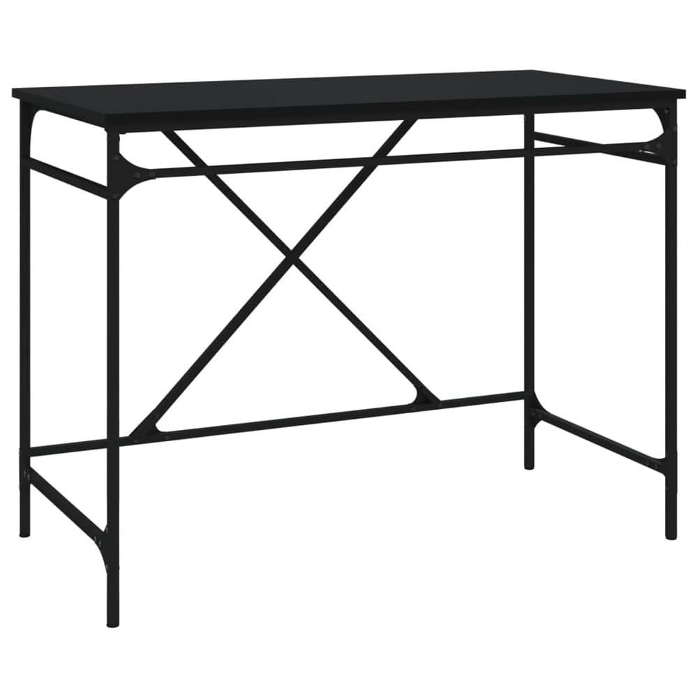 Desk Black 100x50x75 cm Engineered Wood and Iron