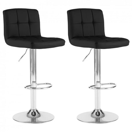 Faux Leather Bar Stool with Chrome Leg