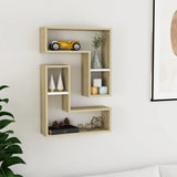 Wall Shelves 2 pcs Smoked Oak 50x15x50 cm Engineered Wood