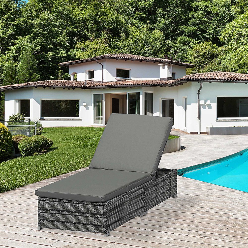 Rattan Outdoor Garden Reclining Sun Lounger