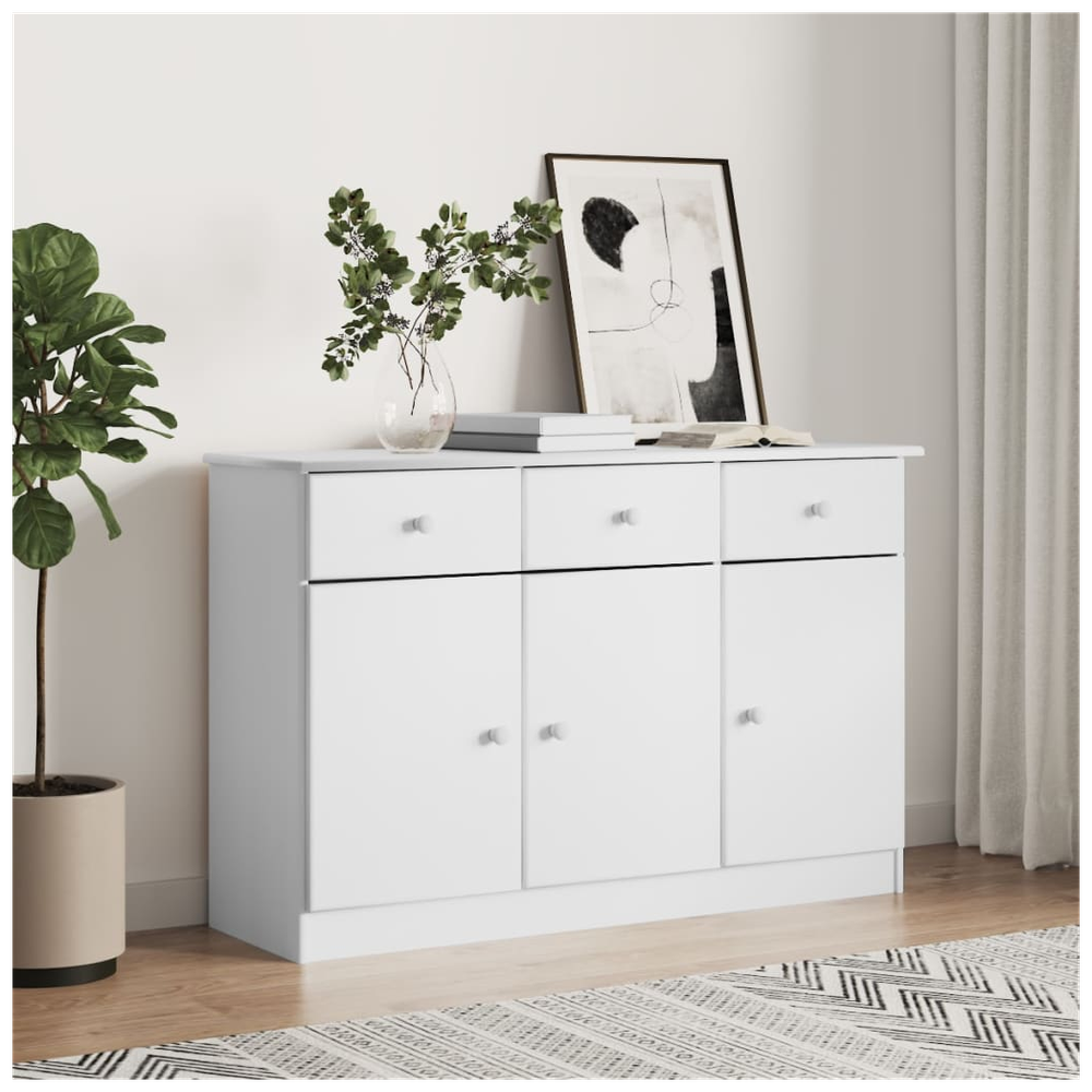 Sideboard ALTA White 112x35x73 cm Solid Wood Pine