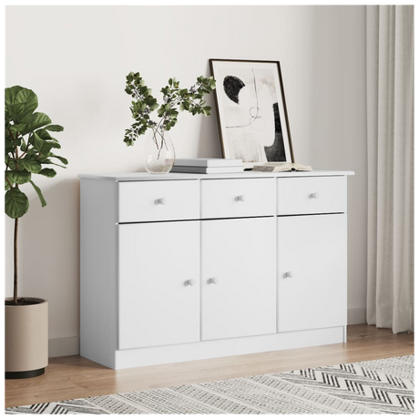 Sideboard ALTA White 112x35x73 cm Solid Wood Pine