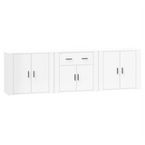 Sideboards 3 pcs White Engineered Wood