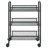 3 - 5 Tier Kitchen Trolley Black, White & Grey 46x26x64 cm to 46 x 26 x 105 cm Iron