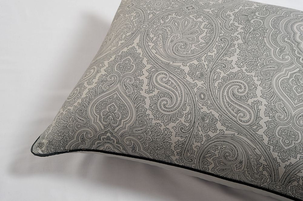 400 TC - Cotton Rich Paisley Print Duvet Cover Set Dark Grey