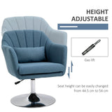 HOMCOM Stylish Retro Linen Swivel Tub Chair Steel Frame Cushion Seat Blue