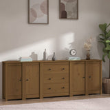 Sideboard White 230x35x80 cm Solid Wood Pine