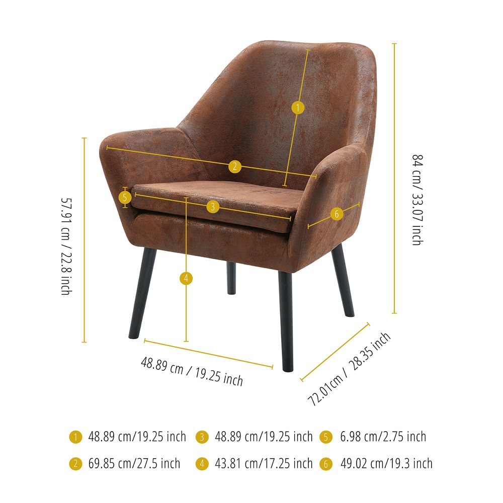 Accent Chair, Armchair, Seating for the Home or Living Room, Brown