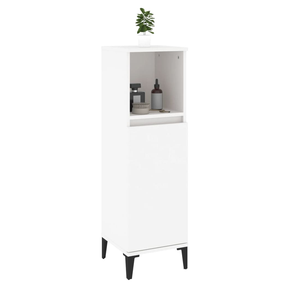 Bathroom Cabinet White 30x30x100 cm Engineered Wood