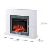 Electric Fireplace Suite Remote Freestanding Fireplace Heater with LED Flame