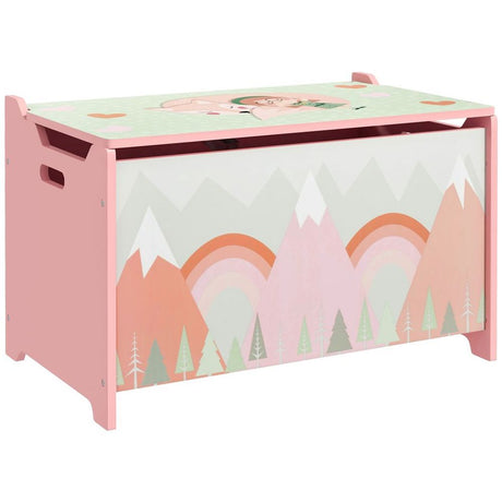 Toy Box, Kids Toy Chest with Lid, Safety Hinge - Pink