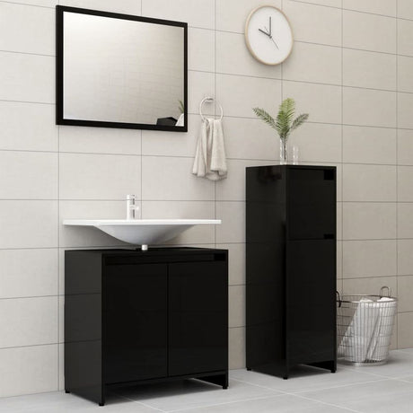 3 Piece Bathroom Furniture Set Sonoma Oak Engineered Wood