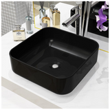 Basin Ceramic Square Black 38x38x13.5 cm