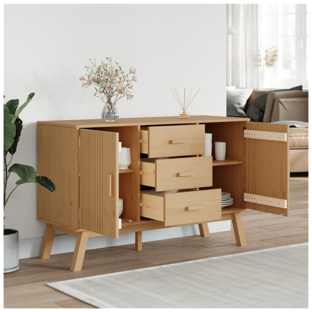 Sideboard OLDEN Brown 114x43x73.5cm Solid Wood Pine