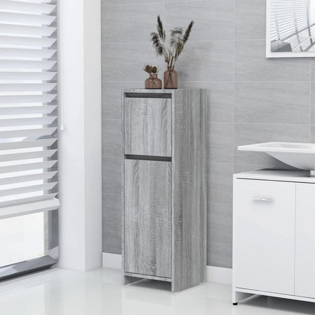 Bathroom Cabinet Smoked Oak 30x30x95 cm Engineered Wood