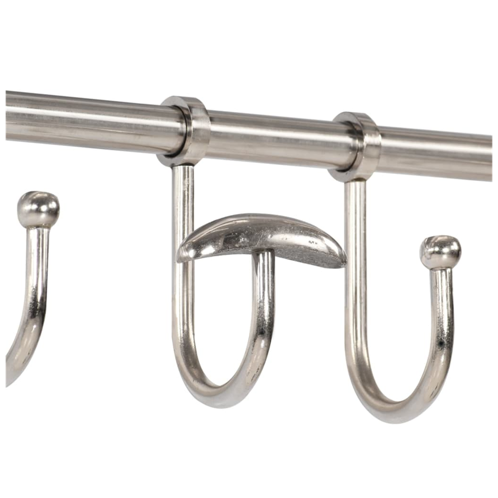 Luggage Rack with Coat Hangers Wall Mounted Aluminium