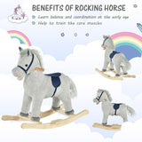 Children's Rocking Horse Ride-On Sound Wood Base Handlebars