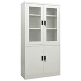 Office Cabinet White 90x40x180 cm Steel