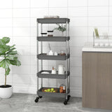 5-Tier Kitchen Trolley Black 42x29x128 cm Iron and ABS