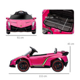 Lamborghini Veneno Licensed Electric Ride-on Car with Remote- Pink