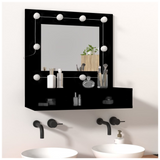 Mirror Cabinet with LED Black 60x31.5x62 cm