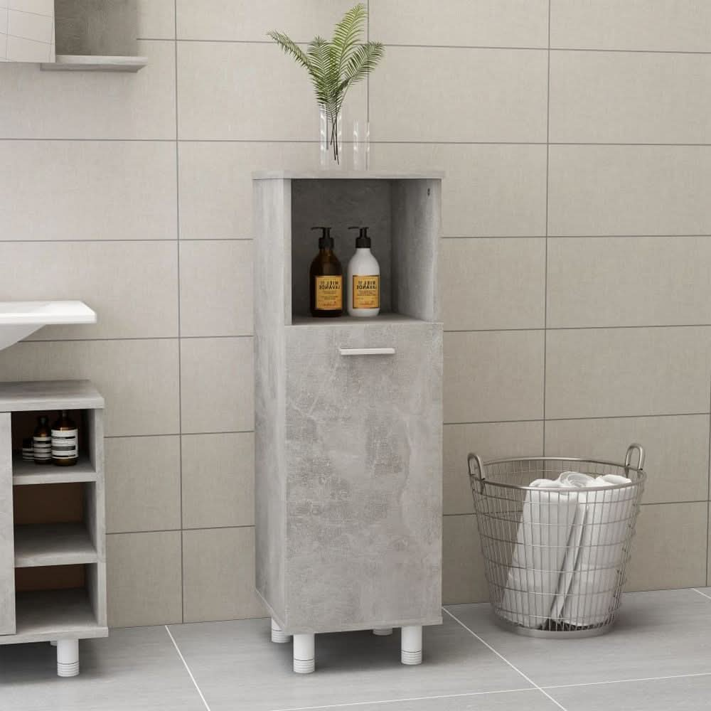 Bathroom Cabinet Smoked Oak 30x30x95 cm Engineered Wood