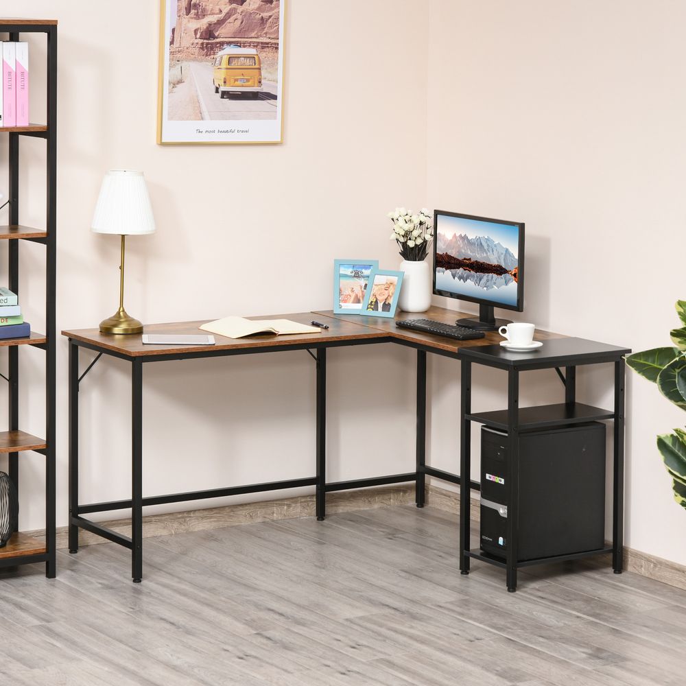 Computer Desk with Adjustable Storage Shelf Compact Gaming Workstation