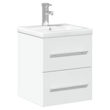 Bathroom Sink Cabinet with Built-in Basin White