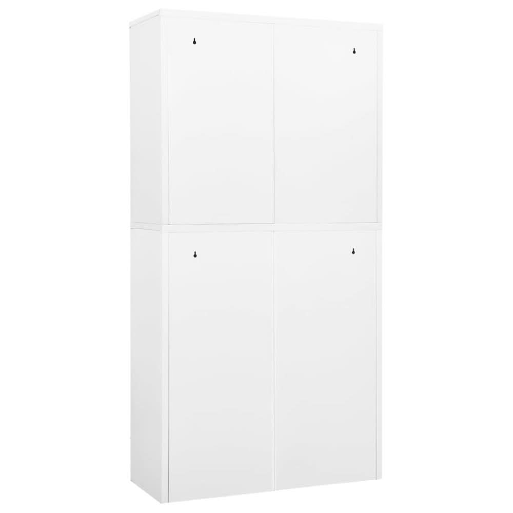 Office Cabinet White 90x40x180 cm Steel