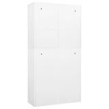 Office Cabinet White 90x40x180 cm Steel