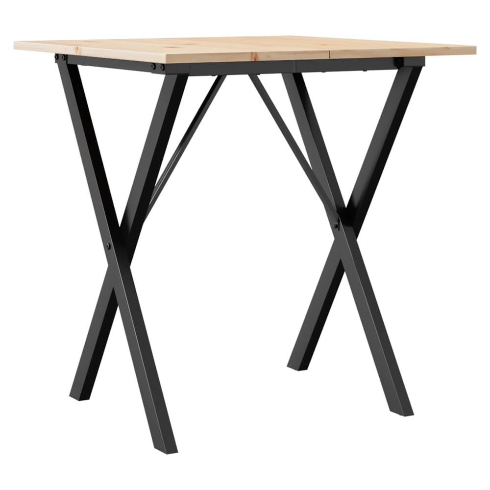 Dining Table X-Frame 70x70x75 cm Solid Wood Pine and Cast Iron