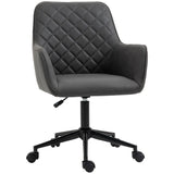 Office Chair Leather-Feel Fabric Home Study Leisure  Wheels Vinsetto