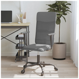 Office Chair Grey Mesh Fabric and Faux Leather