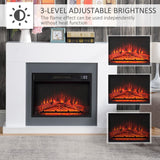 Electric Fireplace Suite Remote Freestanding Fireplace Heater with LED Flame