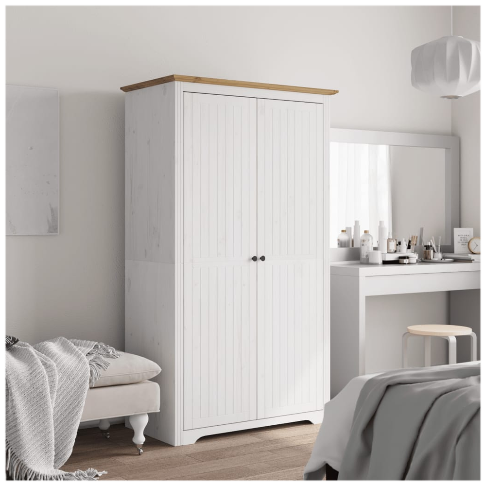 Wardrobe BODO White and Brown 101x52x176.5 cm Solid Wood Pine