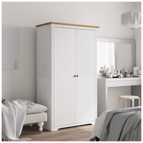 Wardrobe BODO White and Brown 101x52x176.5 cm Solid Wood Pine