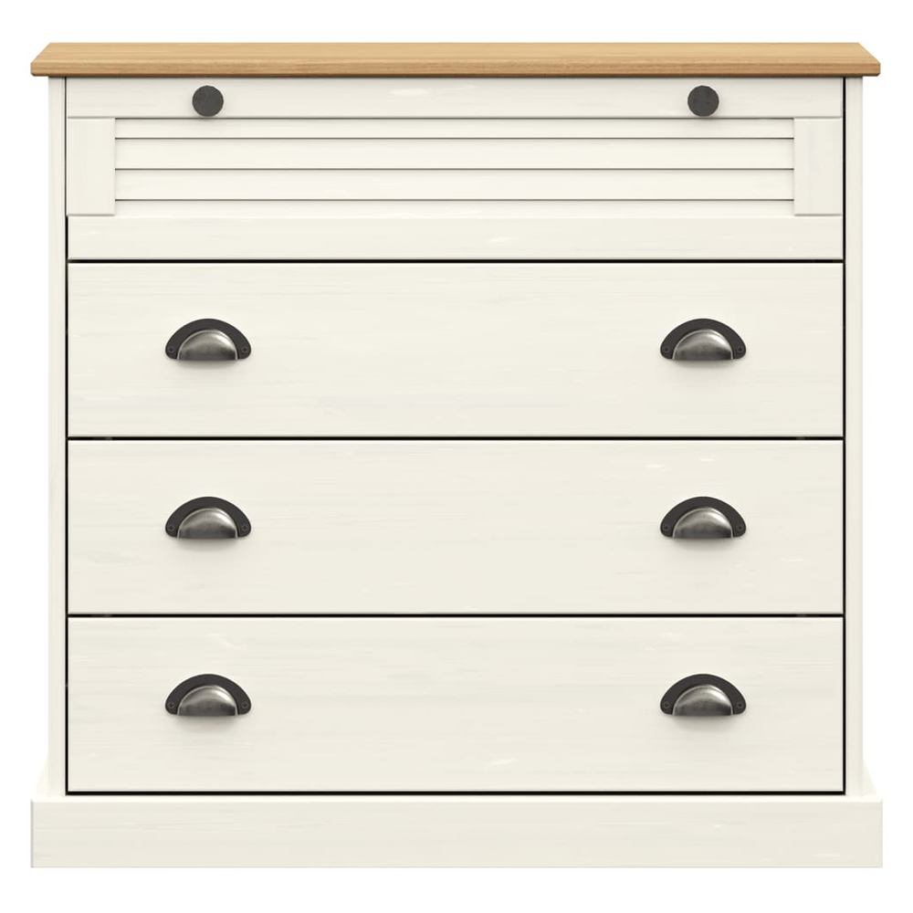 Chest of Drawers VIGO White 80x40x76 cm Solid Wood Pine