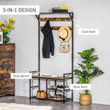 Coat Rack Stand Shoe Storage Bench for Bedroom Living Room Entryway