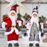 2024 Christmas Santa Claus Toy With Gift Bag Stand Santa Claus Decor Resin Mini Holding Presents Home Navidad Party Ornaments