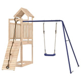 Playhouse with Climbing Wall Swing Solid Wood Pine