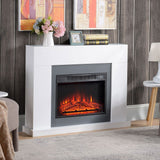 Electric Fireplace Suite Remote Freestanding Fireplace Heater with LED Flame