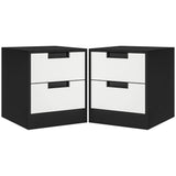 2 Drawer Bedside Tables Set of 2 with Storage Nightstands for Bedroom