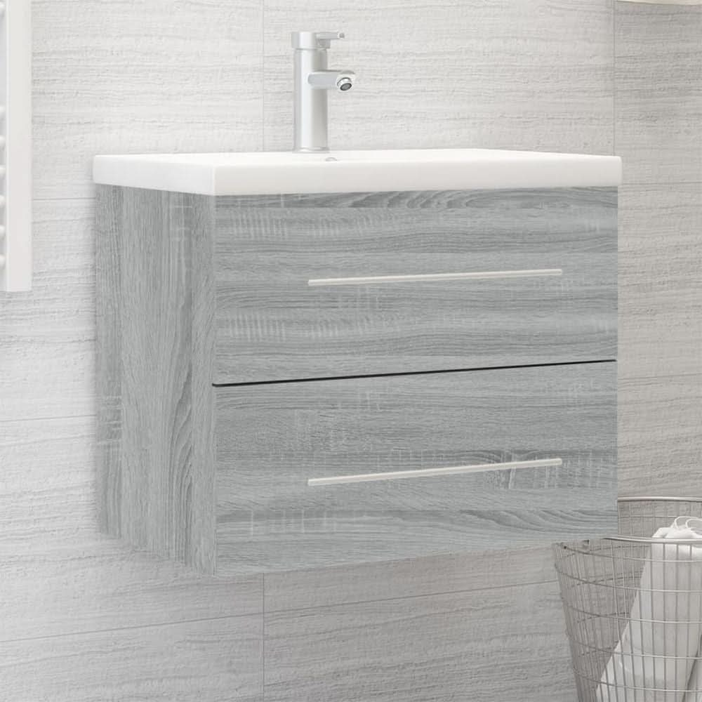 Sink Cabinet with Built-in Basin Engineered Wood