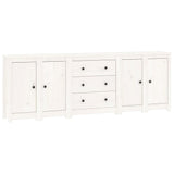 Sideboard White 230x35x80 cm Solid Wood Pine