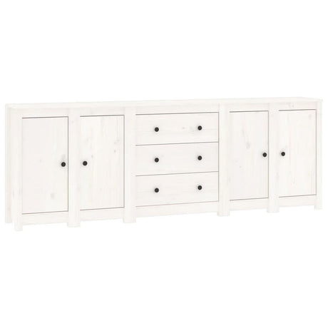 Sideboard White 230x35x80 cm Solid Wood Pine