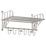 Luggage Rack with Coat Hangers Wall Mounted Aluminium