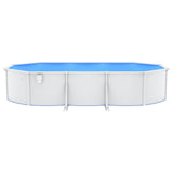 Swimming Pool with Steel Wall Oval 610x360x120 cm White