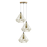 Gold Vintage Industrial E27 Ceiling Hanging Light Cage Shade Loft Style Metal Ceiling Pendant Lamp