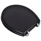 WC Toilet Seat MDF Lid Simple Design Black